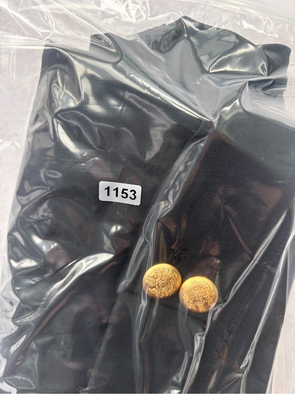 Quince Scuba Black Ankle-Length Tailored Pants with Gold Buttons - Picture 9 of 9
